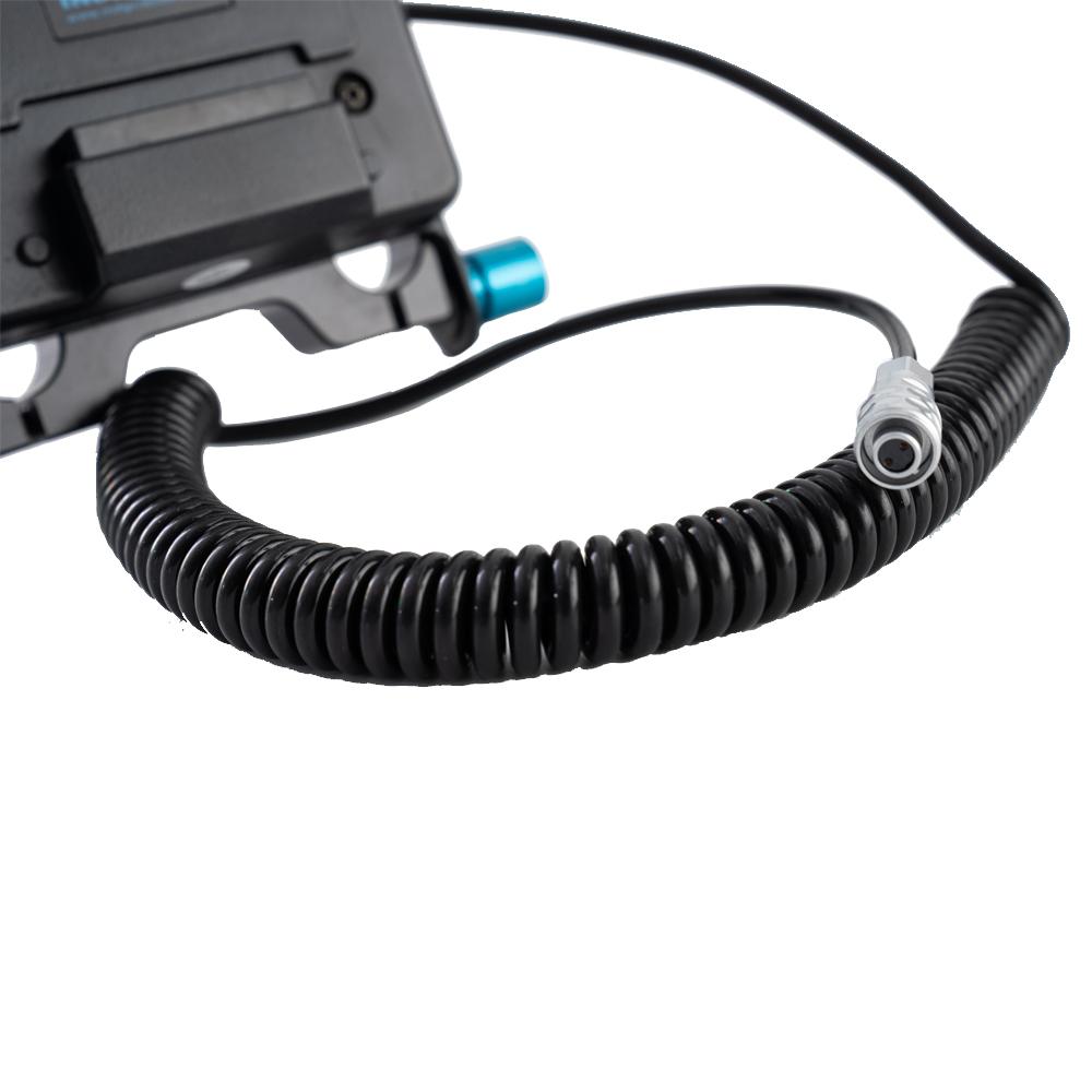 Indipro IndiPro Tools VMB46K V-Mount Battery Plate with 15mm Rod Mount with Coiled Cable for BMPCC 4K/6K (18-40")