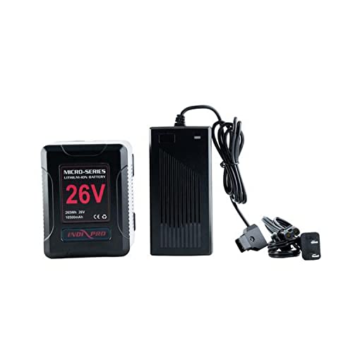 Indipro IndiPRO Tools VMDT26V Micro-Series 26V 260Wh Lithium-Ion Battery V-Mount and D-Tap Charger Kit