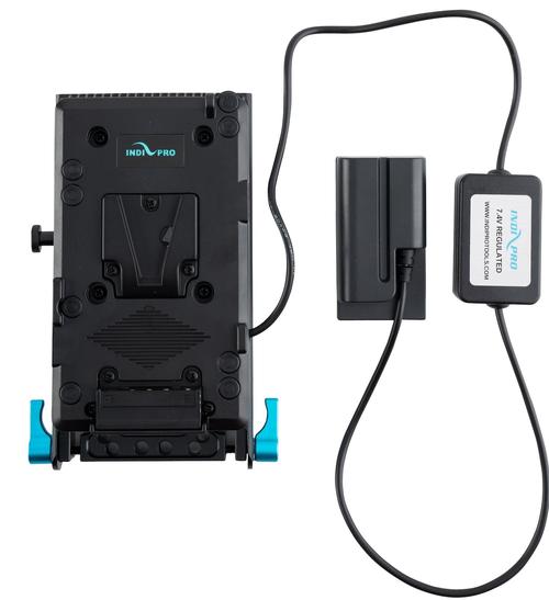 Indipro IndiPro Tools VMSNYL V-Mount Battery Adapter Plate with Sony L-Series Type Dummy Battery w/ 15mm Rod System (24")