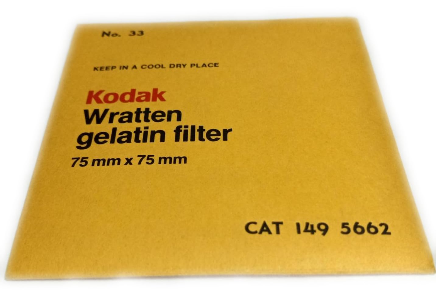 Kodak 1495662 Kodak Wratten Gelatin Filter 75mm x 75mm No.33