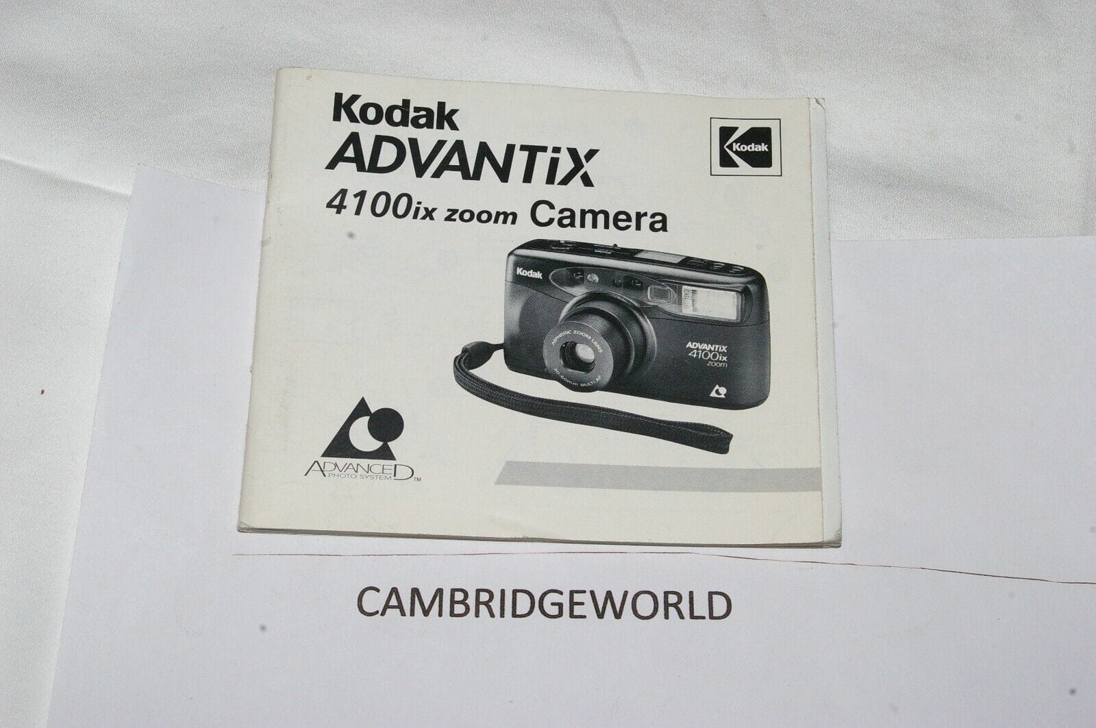 Kodak Cameras & Photo:Camera Manuals & Guides KODAK ADVANTIX 4100 ZOOM CAMERA INSTRUCTION MANUAL GUIDE BOOK ORIGINAL GENUINE