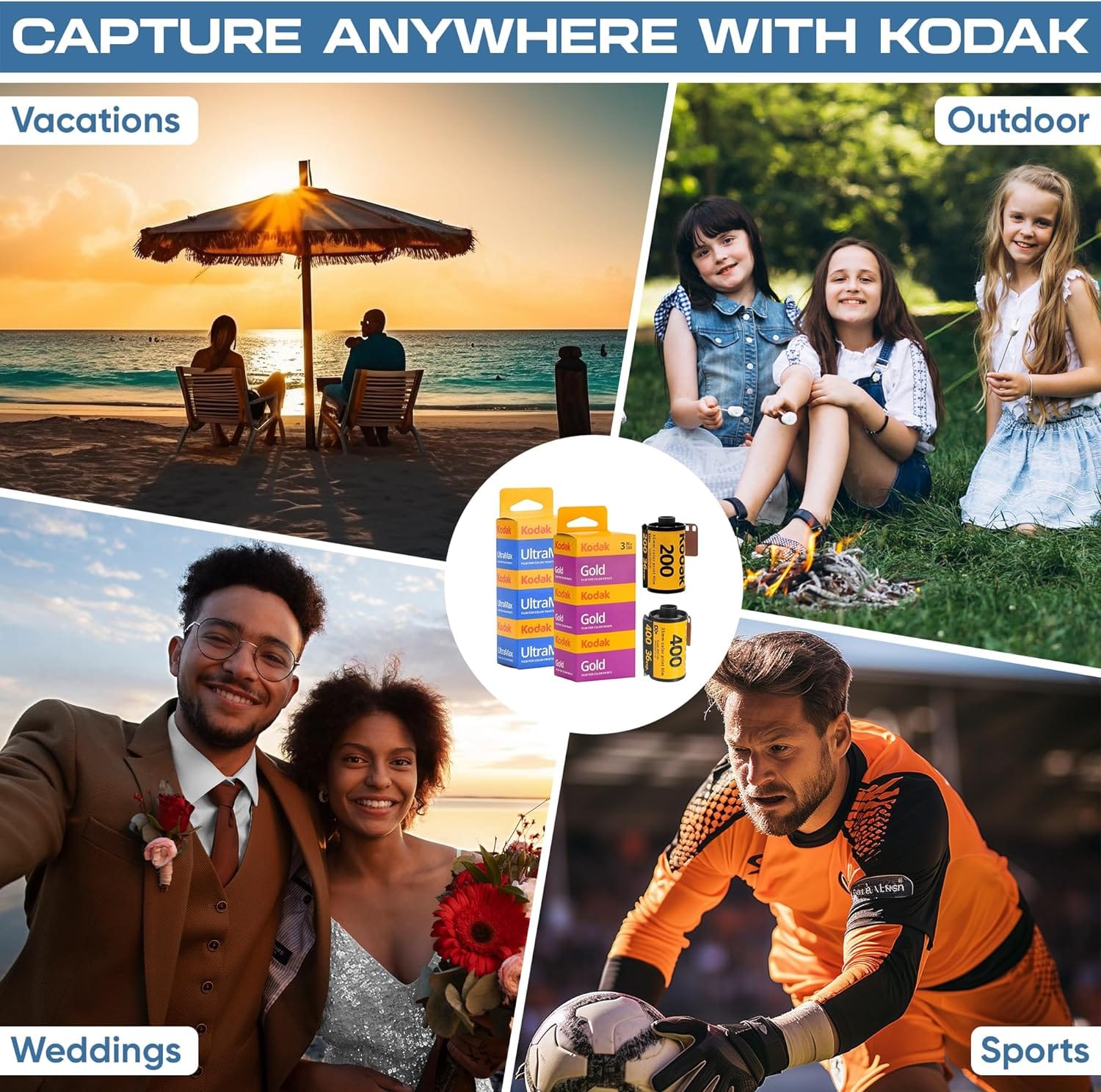 Kodak Cameras & Photo:Film Photography:Film Kodak 200 & 400 Color Negative Film (35mm Roll Film, 36 Exposures) 6 Rolls