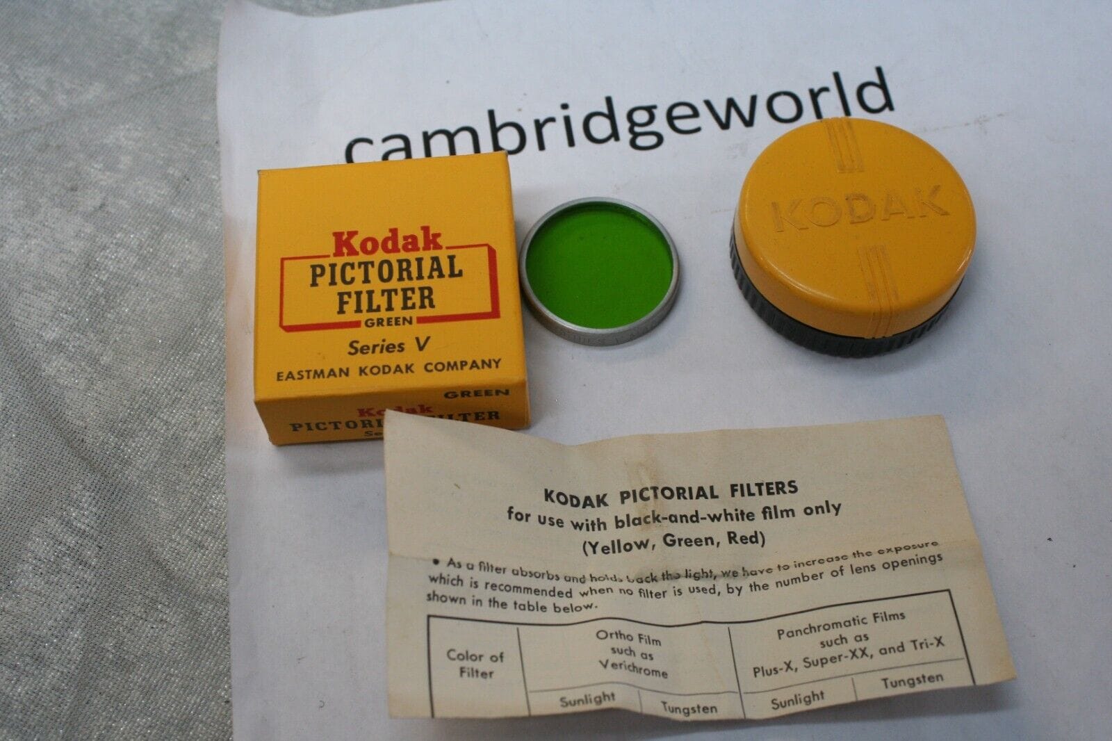 Kodak Cameras & Photo:Lenses & Filters:Filters NEW OLD STOCK EASTMAN KODAK SERIES V 5 GREEN X2 DROP IN FILTER with KODAK CASE