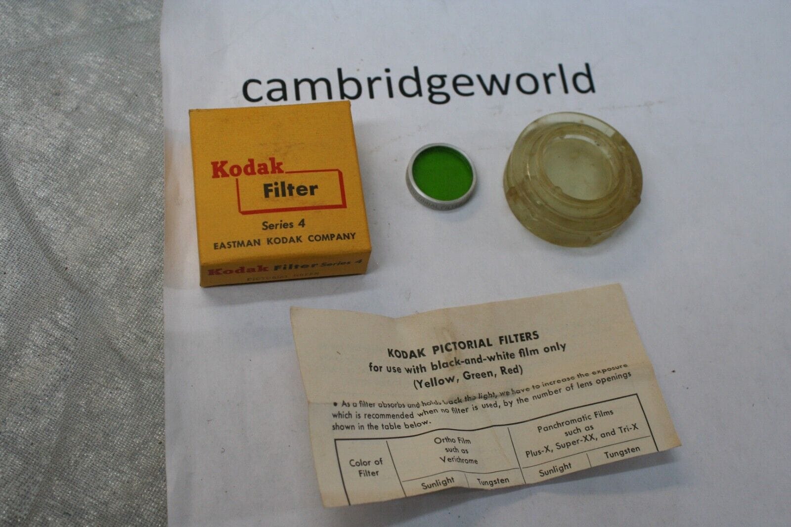 Kodak Cameras & Photo:Lenses & Filters:Filters NEW VERY OLD STOCK EASTMAN KODAK SERIES 4 GREEN DROP IN FILTER with KODAK CASE