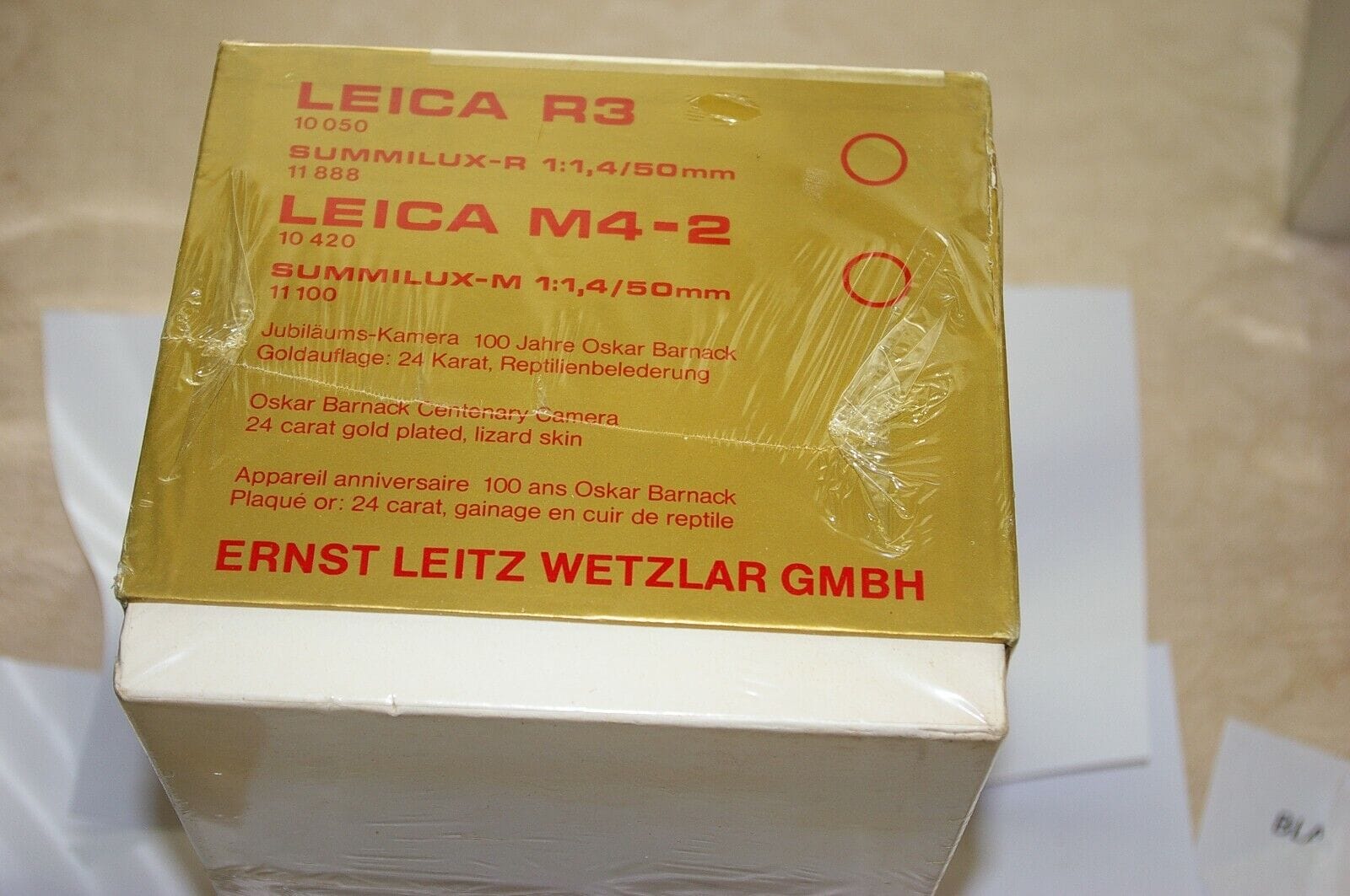 Leica Cameras & Photo:Film Photography:Film Cameras LEICA LEITZ R3 GOLD OSKAR BARNACK CAMERA NEW FACTORY SEALED 50mm F1.4 SUMMILUX