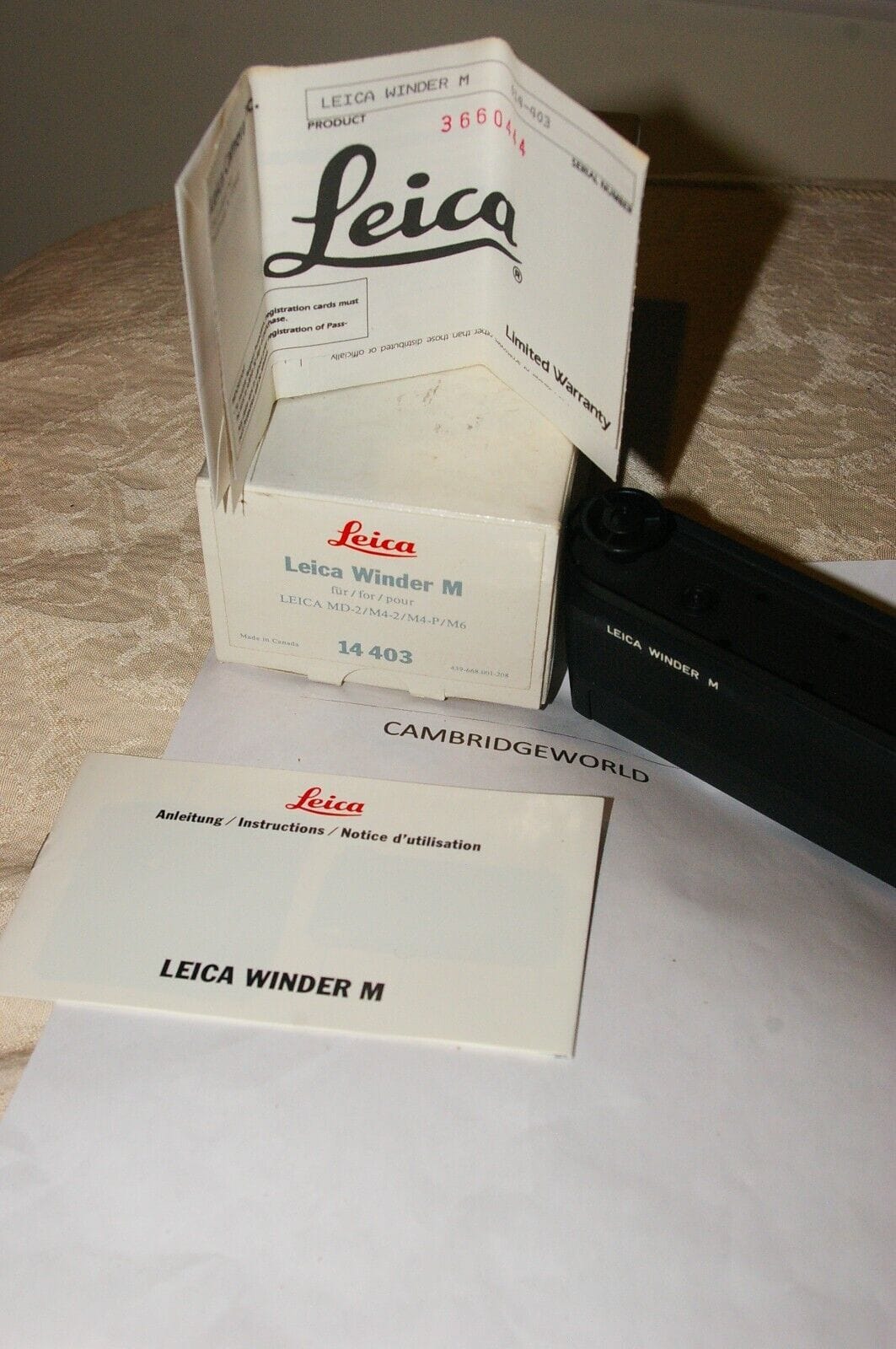 Leica Cameras & Photo:Film Photography:Motor Drives & Winders NEW GENUINE ORIGINAL Leica Leitz winder M 14403 in the FACTORY Box with WARRANTY
