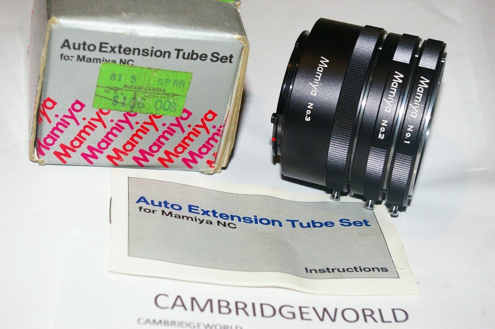 Mamiya Cameras & Photo:Lenses & Filters:Lens Adapters, Mounts & Tubes MAMIYA NC Macro Extension Tube Set 1 2 and 3 OLD STOCK NEW in with INSTRUCTION
