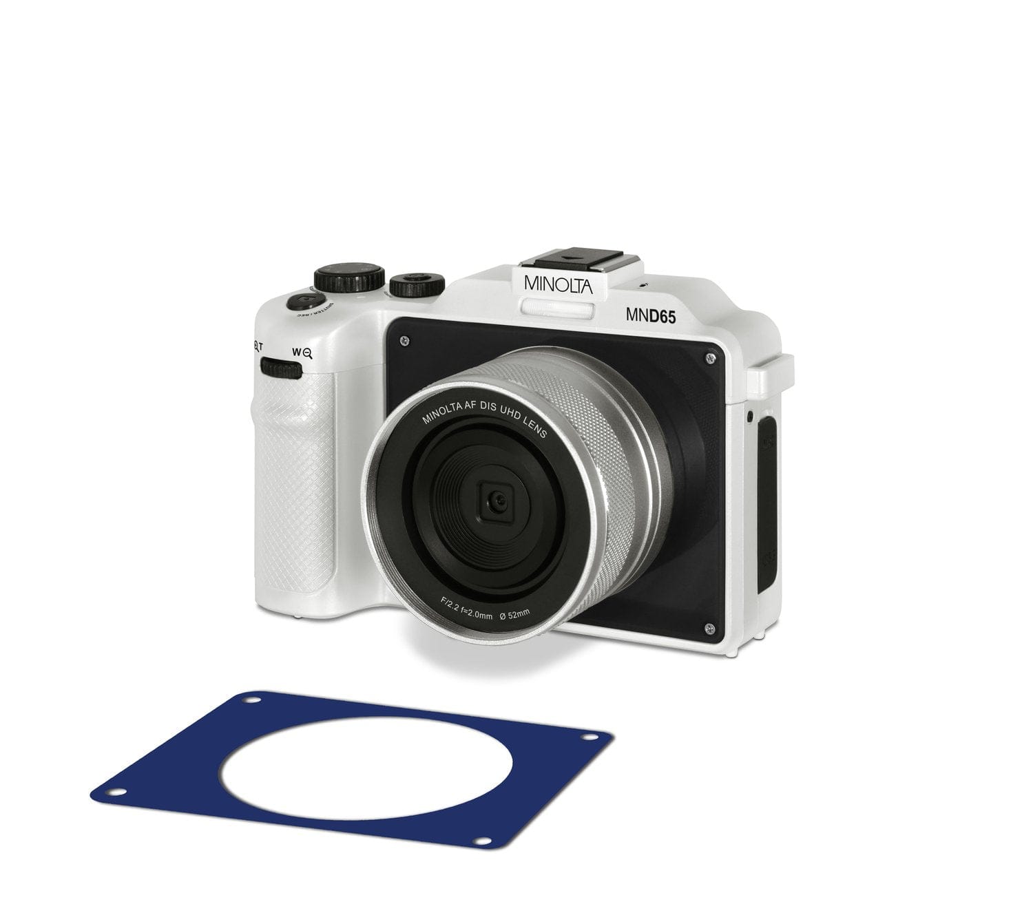 Minolta Minolta MND65 56MP 4K Ultra HD Wi-Fi Selfie Shot Digital Camera (White Body, Black +Blue Faceplates)