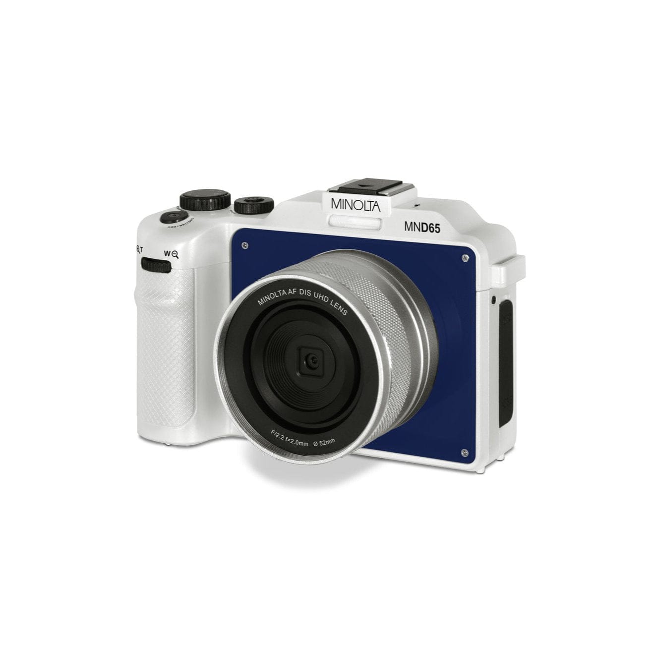 Minolta Minolta MND65 56MP 4K Ultra HD Wi-Fi Selfie Shot Digital Camera (White Body, Black +Blue Faceplates)
