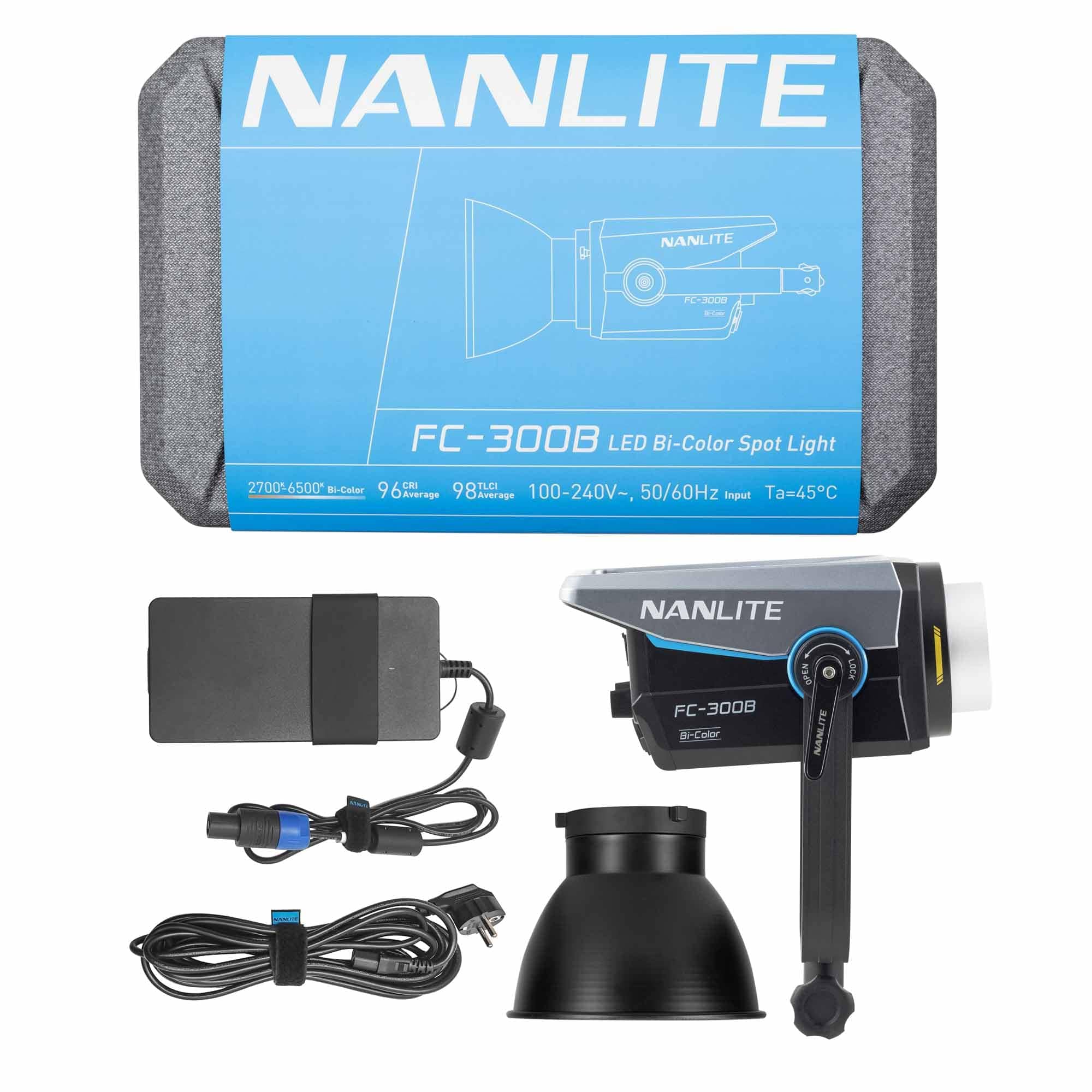NANLITE Nanlite FC-300B Bicolor LED Photo and Light 350W 2700K-6500K Bluetooth App Control 2.4G 12 Built-in Effects (FC300B)
