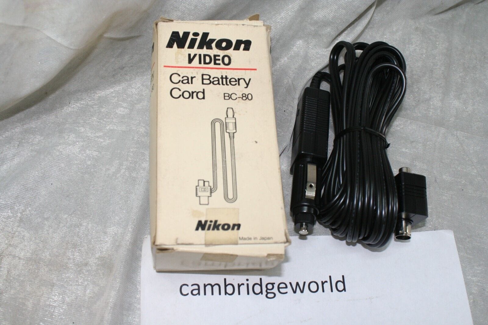 Nikon Cameras & Photo:Camera, Drone & Photo Accessories:Viewfinders & Eyecups NIKON VIDEO CAR BATTERY CORD BC-80 BC80 NEW OLD STOCK in the FACTORY BOX