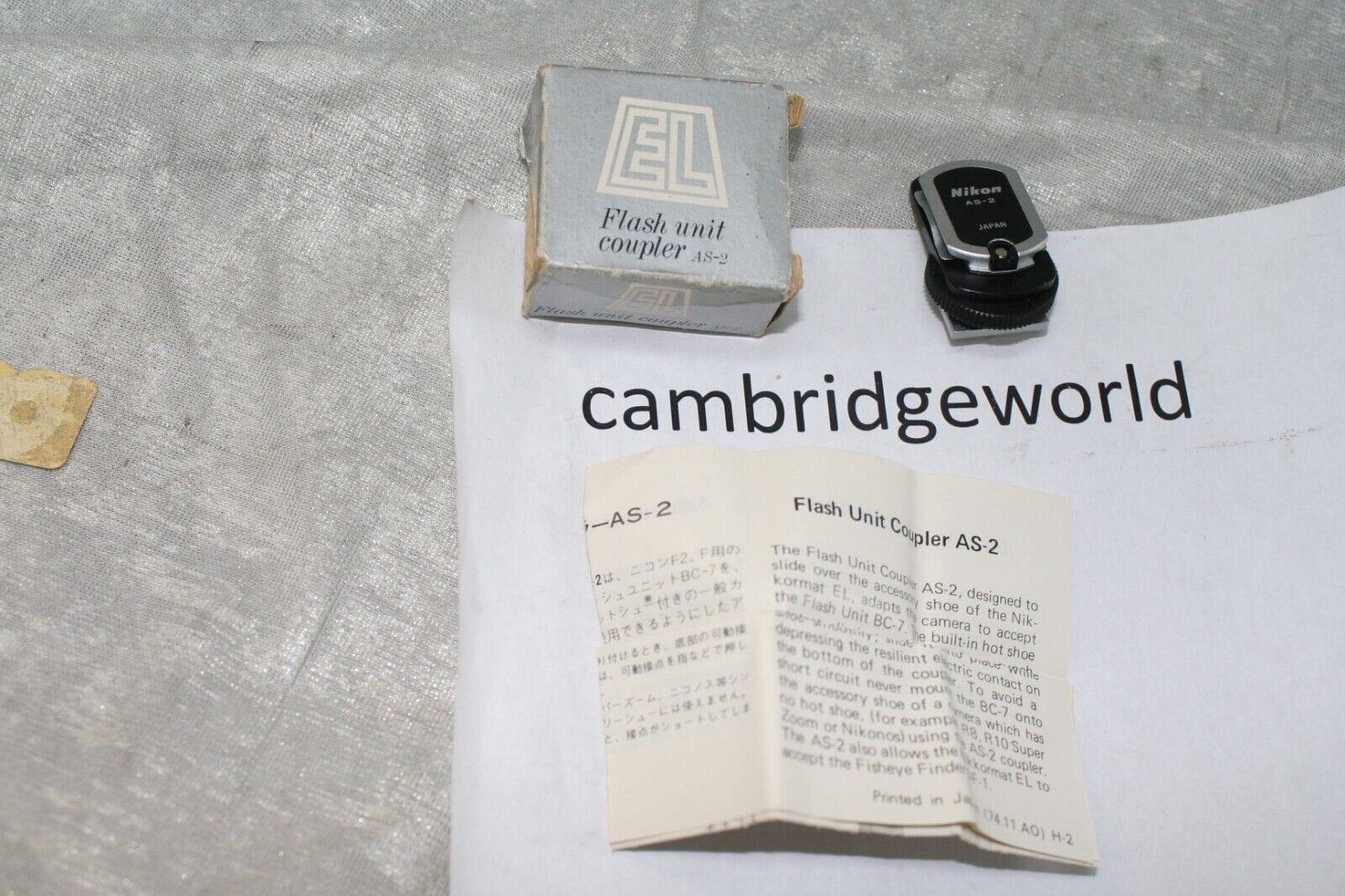 Nikon Cameras & Photo:Flashes & Flash Accessories:Flash Adapters NIKON FLASH COUPLER AS-2 for NIKKORMAT EL NEW OLD STOCK in BOX with INSTRUCTION