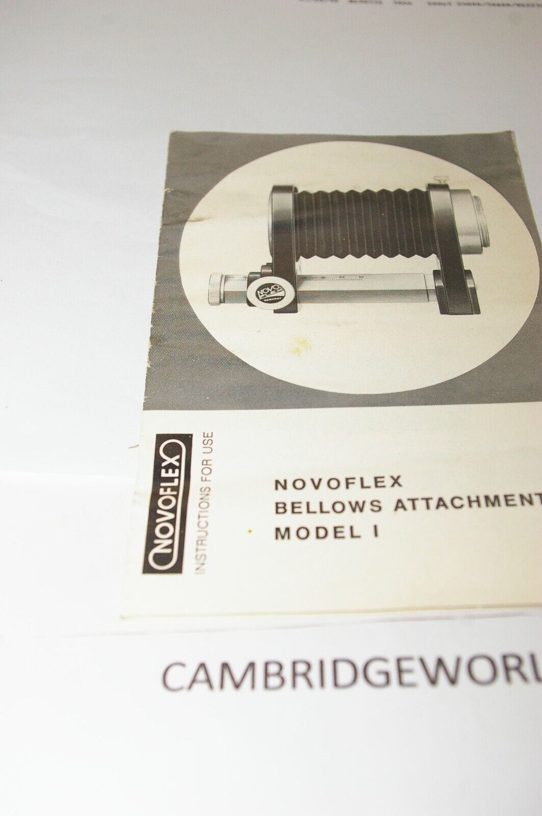 Novoflex Cameras & Photo:Camera Manuals & Guides NOVOFLEX INSTRUCTIONS for use BELLOWS ATTACHMENT MODEL 1 PRINTED in GERMANY NEW
