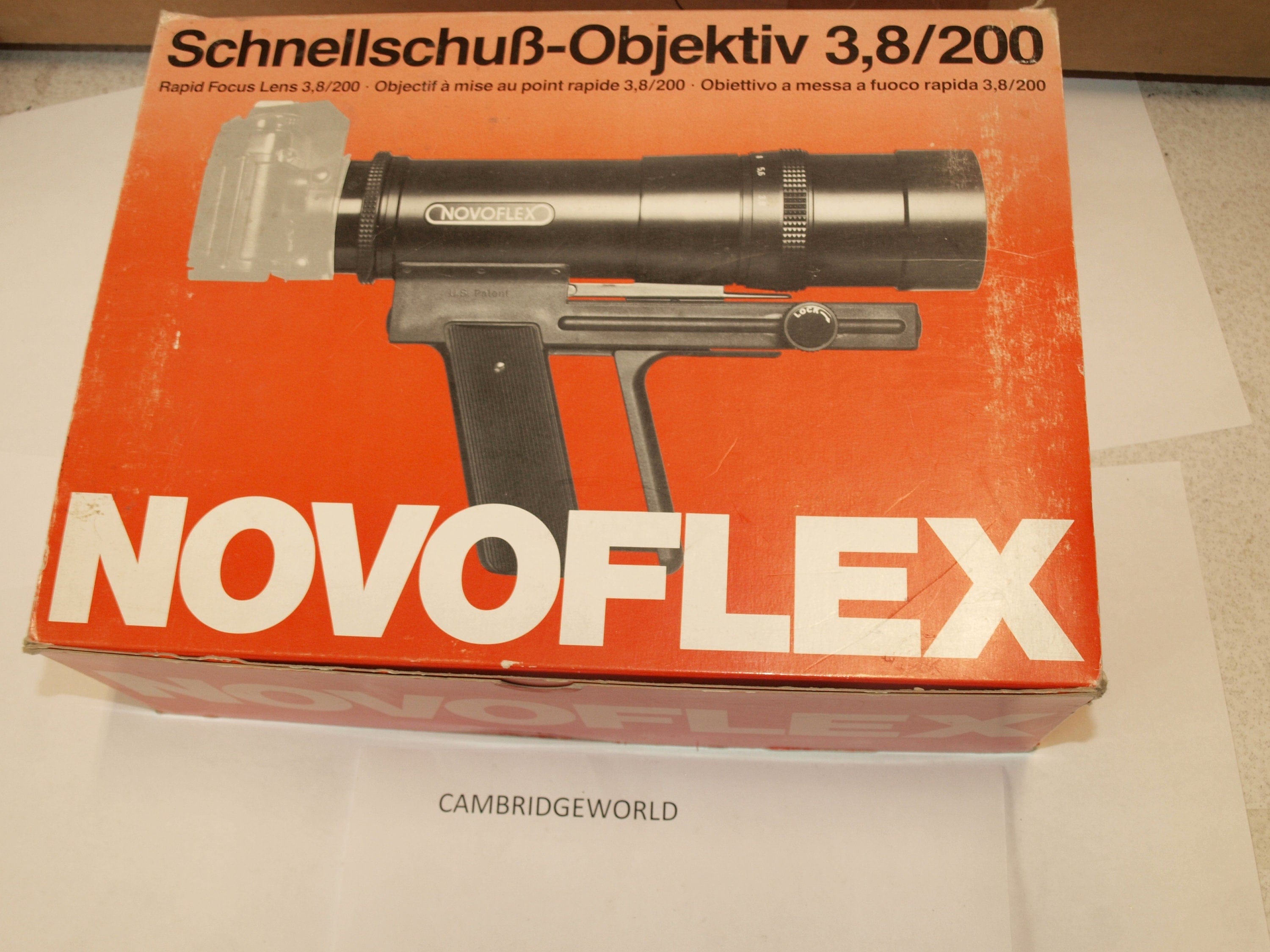 Novoflex NEW old stock 200mm F3.8 Novoflex Follow Focus telephoto lens in box