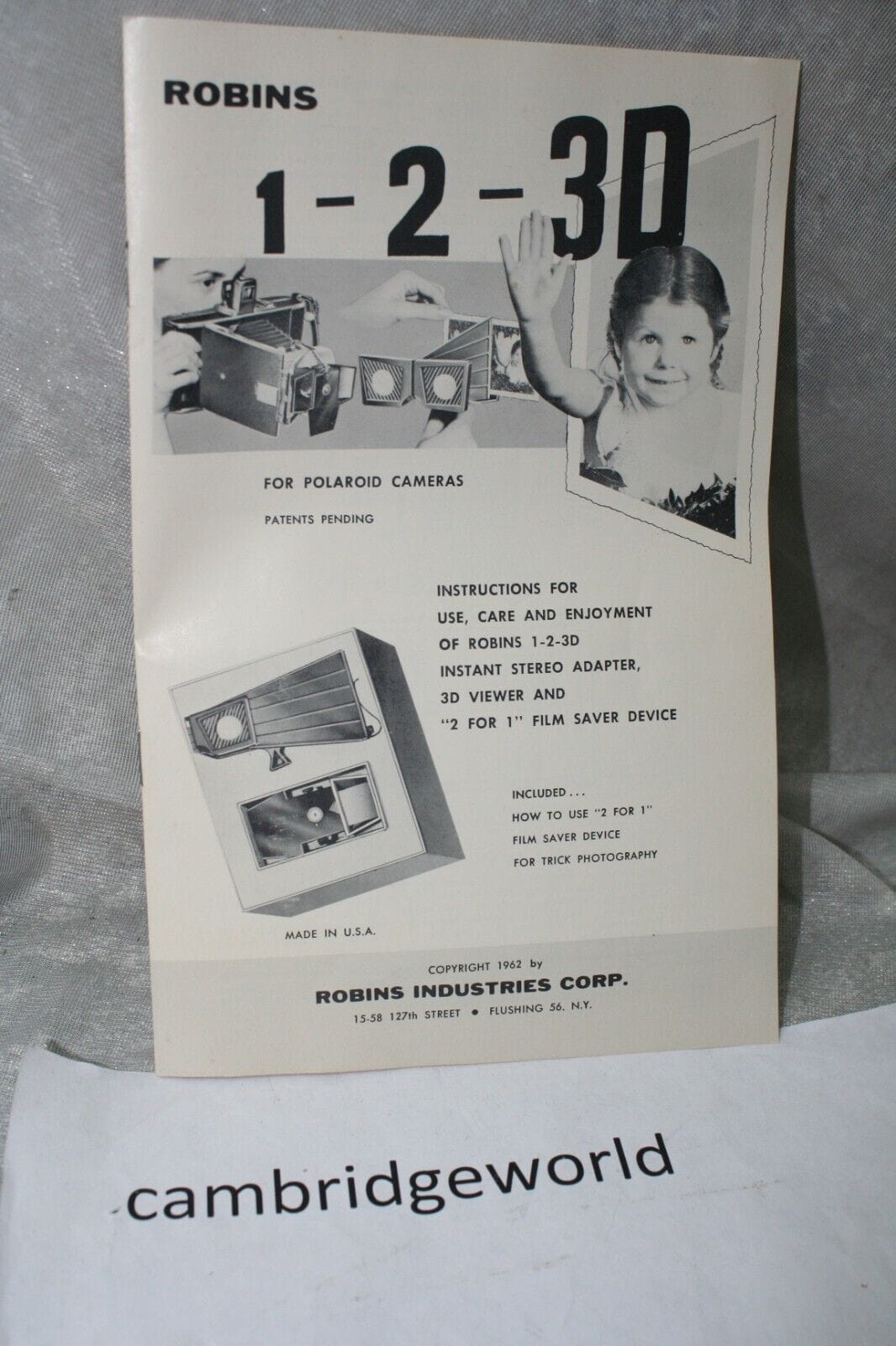 Polaroid Cameras & Photo:Vintage Movie & Photography:Vintage Cameras:Instant Cameras INSTANT STEREO for POLAROID by ROBINS 1 2 3D NEW OLD STOCK in BOX with MANUAL