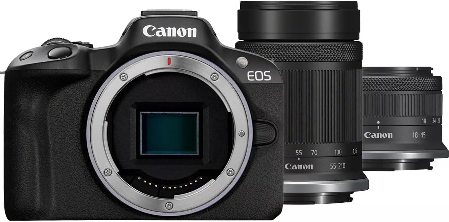 Canon EOS R50 Mirrorless Camera with Cropping Guide Firmware (Black)