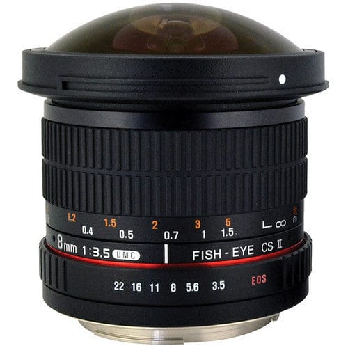 Rokinon Canon Rokinon 8mm F3.5 HD Fisheye Lens with Removable Lens Hood [Multiple Mount Options]