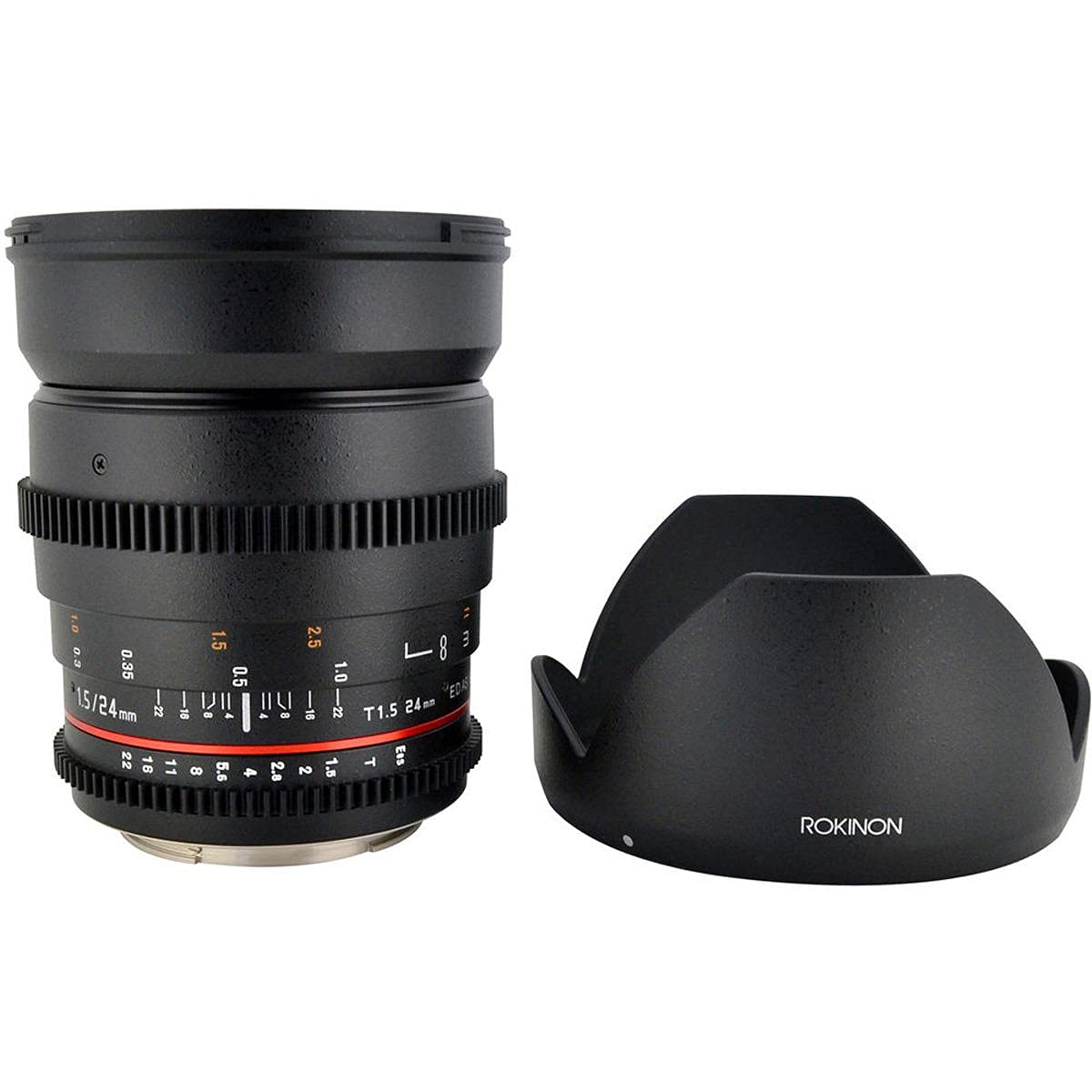 Rokinon Rokinon Cine CV24M-C 24mm T1.5 Cine Wide Angle Lens with De-Clicked Aperture and Follow Focus Compatibility 24-24mm Wide-Angle Lens