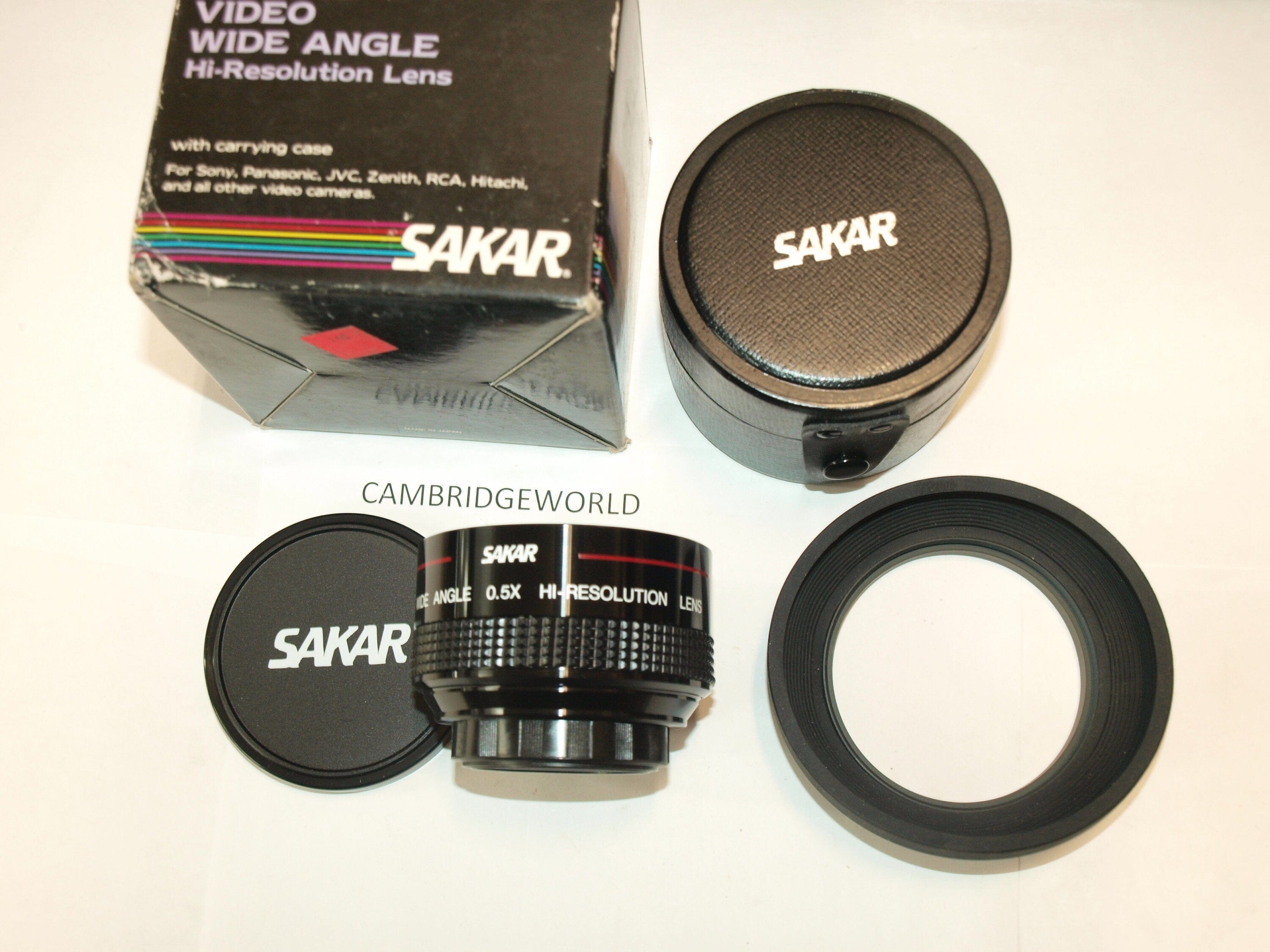 Sakar NEW old stock HIGH RESOLUTION 0.5X wide angle video lens with case and lens shade