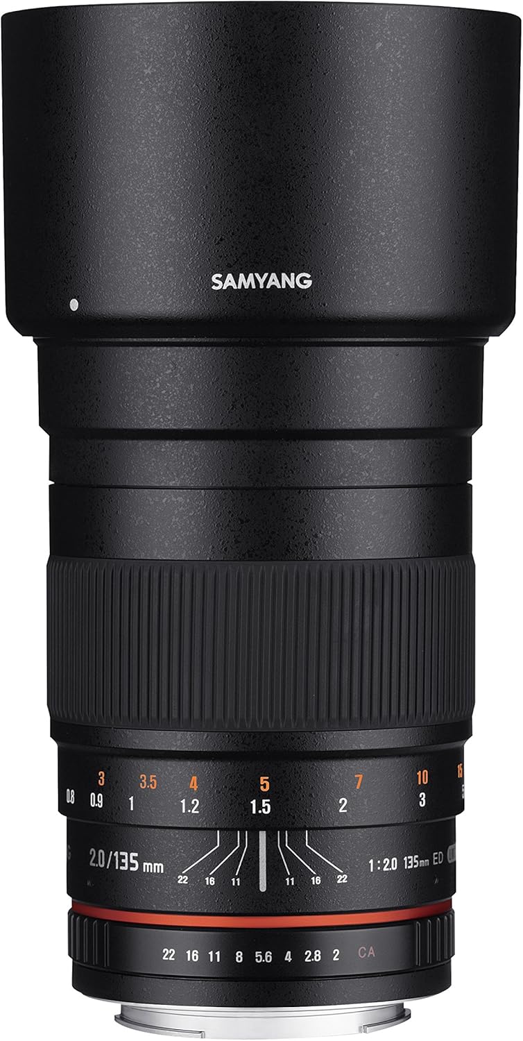 Samyang Samyang SY135M-C 135-135mm f/2.0-22 Telephoto-Prime Lens Fixed Prime 135mm F2.0 ED UMC Telephoto Lens for Canon EF Digital SLR Cameras