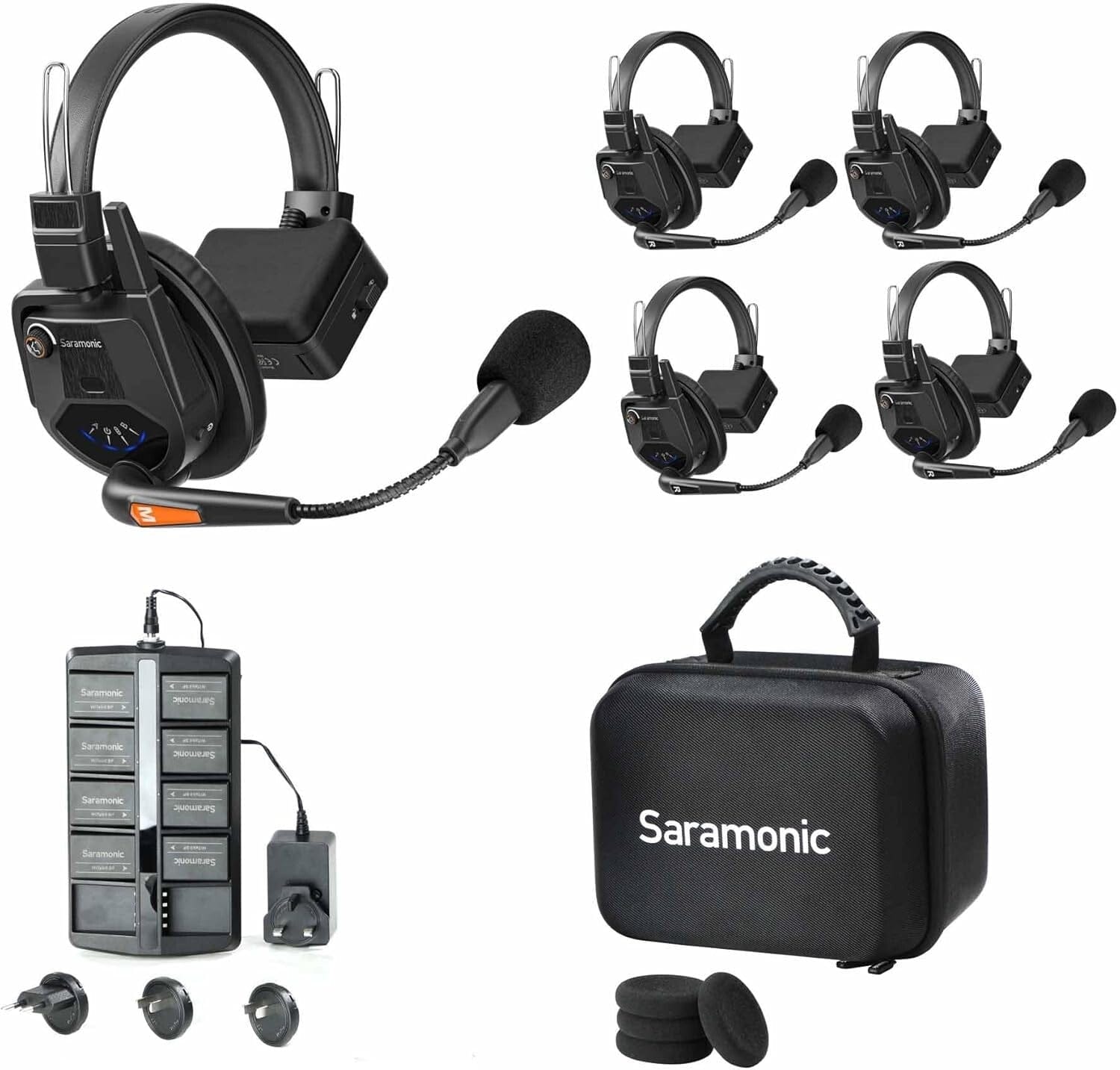 Saramonic Electronics > Audio > Microphones > Wireless Microphones Saramonic WiTalk9-4S 4-Person Duplex Wireless Intercom System w Single-Ear (1.9GHZ)