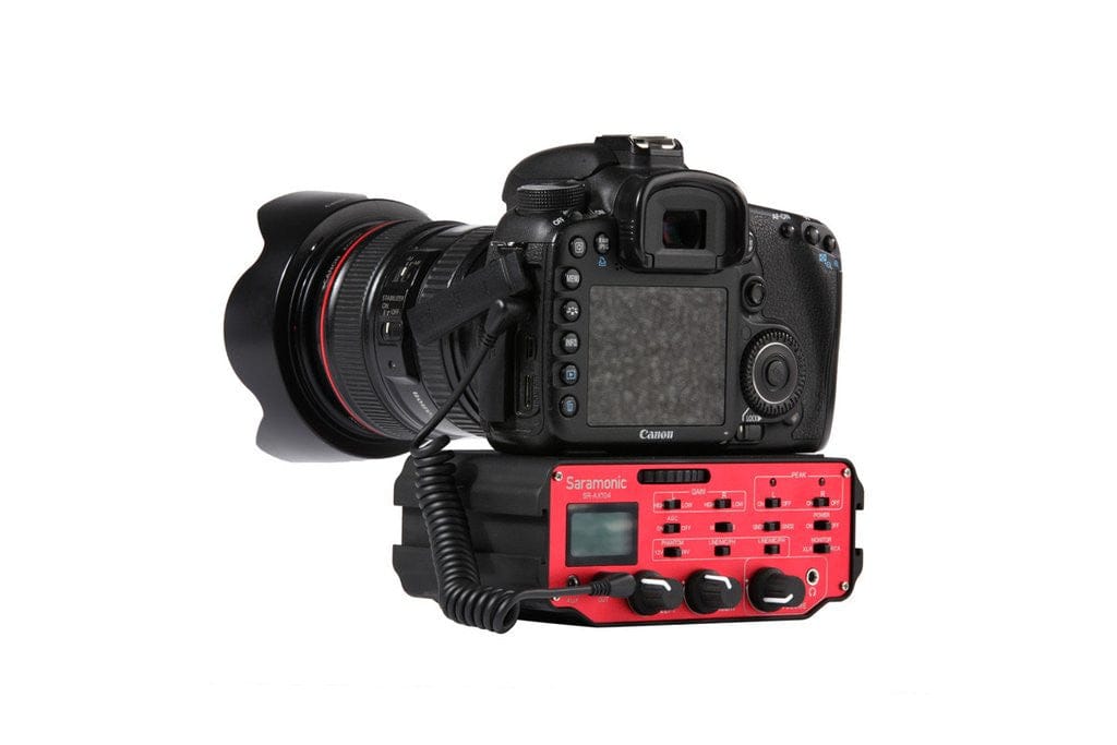 Saramonic Saramonic SR-AX104 Two-Channel XLR Audio Adapter with Preamplifiers and Phantom Power for DSLR Cameras & Camcorders Kit with Cleaning Cloth