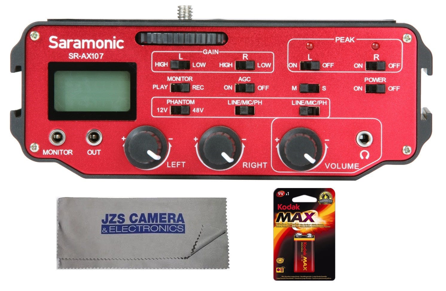 Saramonic Saramonic SR-AX107 Two-Channel XLR Audio Adapter for DSLR Cameras & Camcorders with Cleaning Cloth & 9V Battery