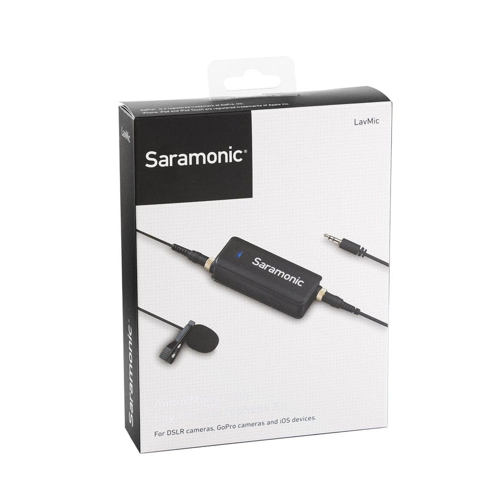 Saramonic Saramonic SR-LavMic Premium Lavalier Microphone for iPhone/Android Smartphones, GoPro, DSLR Cameras, Camcorders & Portable Recorders Kit with Cleaning Cloth and 2 AAA Batteries