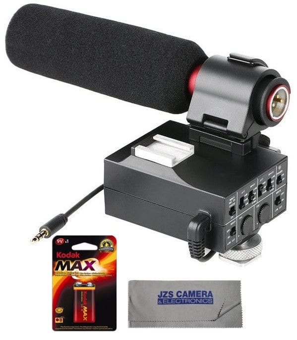 Saramonic Saramonic SR-MixMic Shotgun Microphone with Integrated 2-Channel XLR Audio Adapter for DSLR Cameras & Camcorders Kit with Cleaning Cloth & 9V Battery