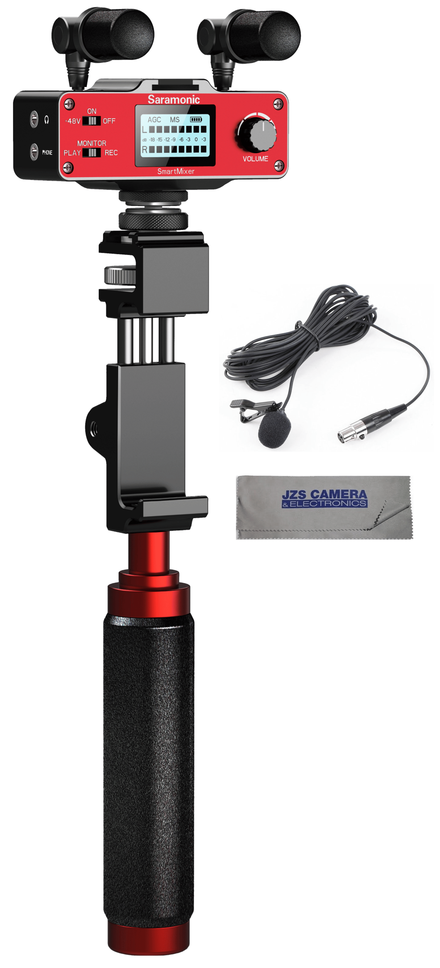 Saramonic Saramonic SR-SmartMixer Audio Adapter for Smartphones with SM-LV600 Lavalier Microphone and Cleaning Cloth