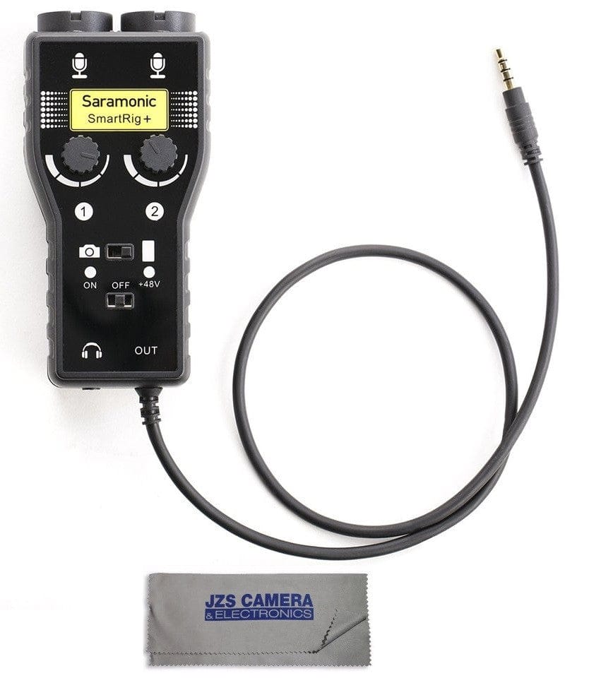 Saramonic Saramonic SR-SmartRig+ 2-Channel XLR/3.5mm Microphone Audio Mixer with Phantom Power Preamp & Guitar Interface for DSLR Cameras, Camcorders & Smartphones Kit with Cleaning Cloth