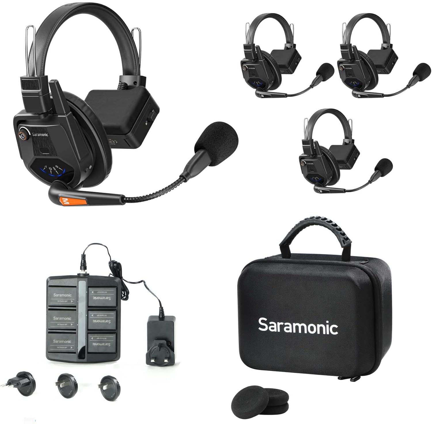 Saramonic Saramonic WiTalk9-3S 3-Person Full-Duplex Wireless Intercom System with Single-Ear Headsets (1.9 GHz)