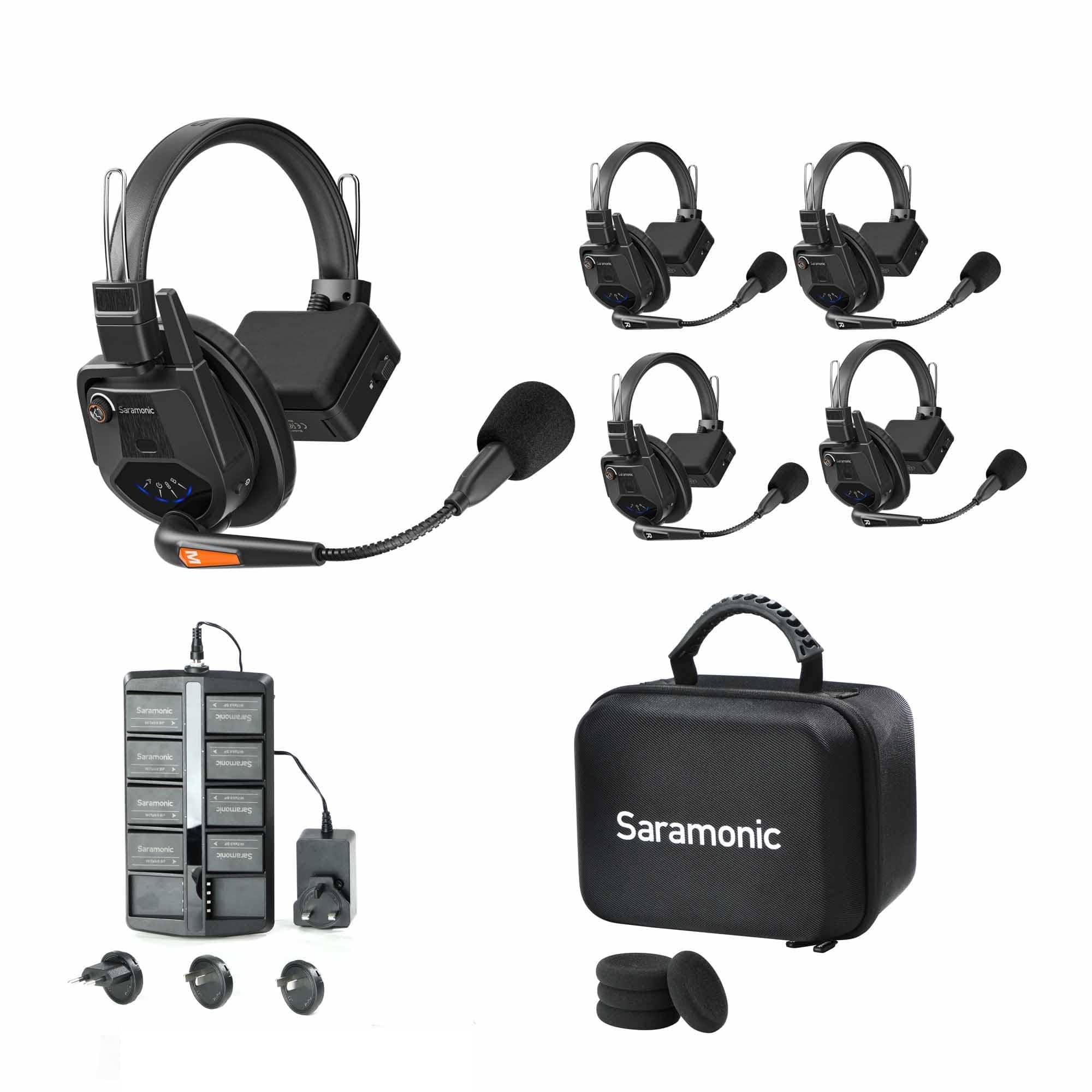 Saramonic Saramonic WiTalk9-3S 3-Person Full-Duplex Wireless Intercom System with Single-Ear Headsets (1.9 GHz)