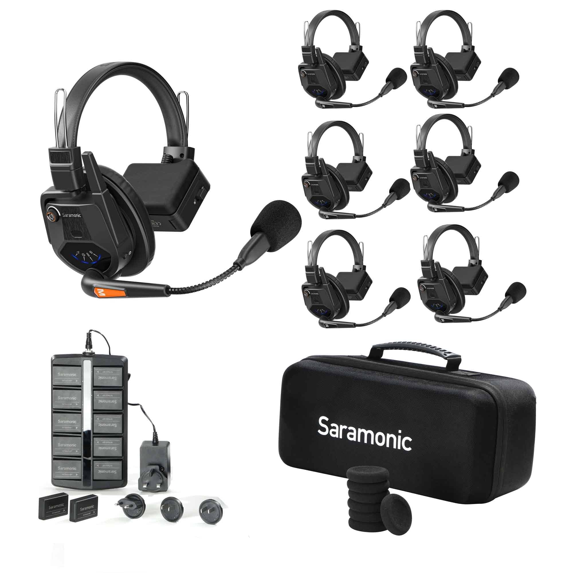 Saramonic Saramonic WiTalk9-3S 3-Person Full-Duplex Wireless Intercom System with Single-Ear Headsets (1.9 GHz)