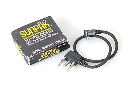 Sunpak 10 INCH PC 3 Prong SYNC Cord SUNPAK 651-743 for 120J 622 555 & Grips