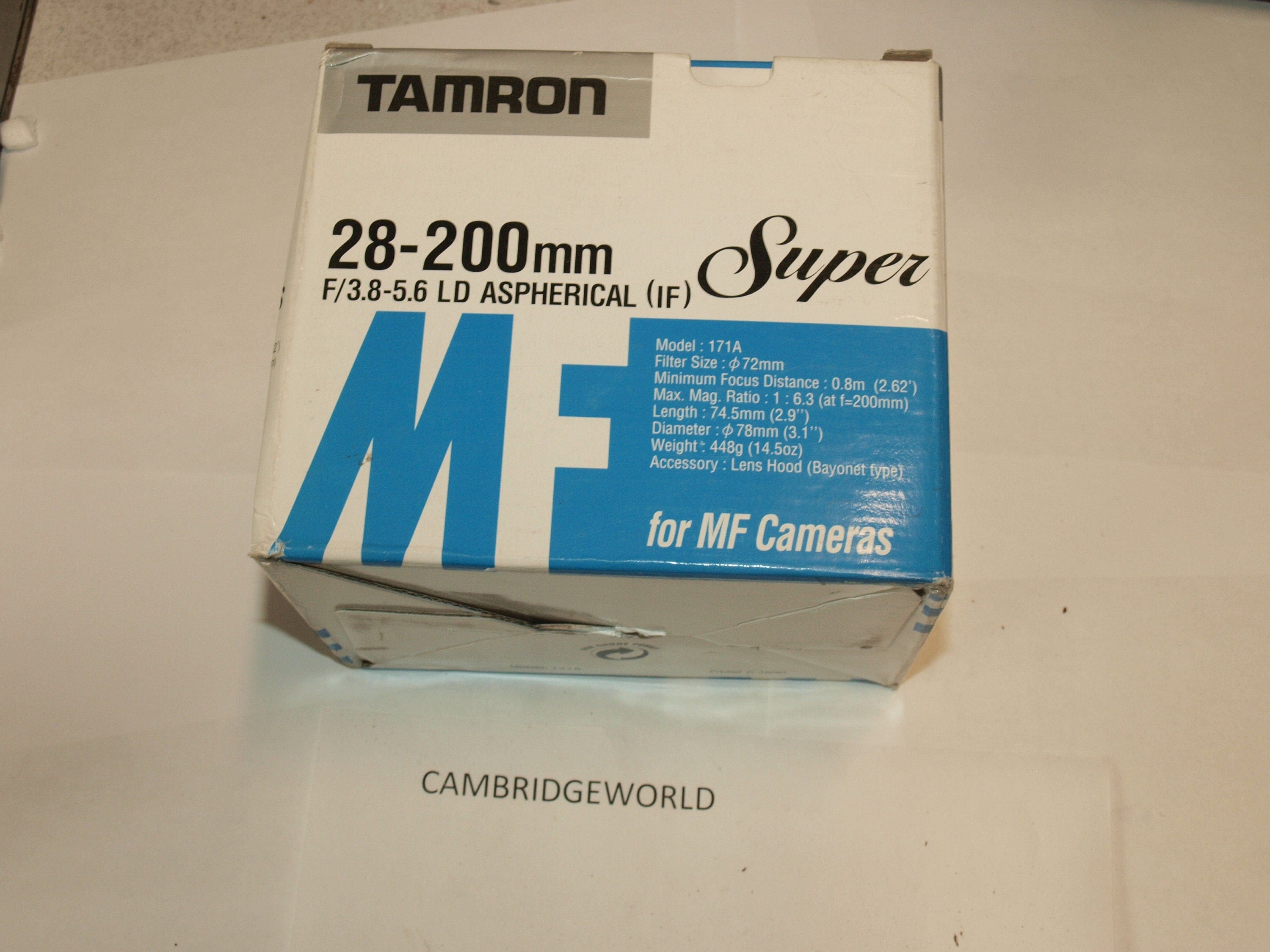 Tamron NEW old stock 28-200mm TAMRON f3.8-5.6 ld aspherical IF adaptall super zoom lens in box