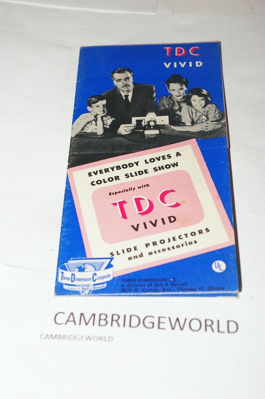 TDC Cameras & Photo:Vintage Movie & Photography:Vintage Projectors & Screens TDC Vivid Slide Projector Viewer Catalog Folding Brochure 3D NEW VERY OLD STOCK