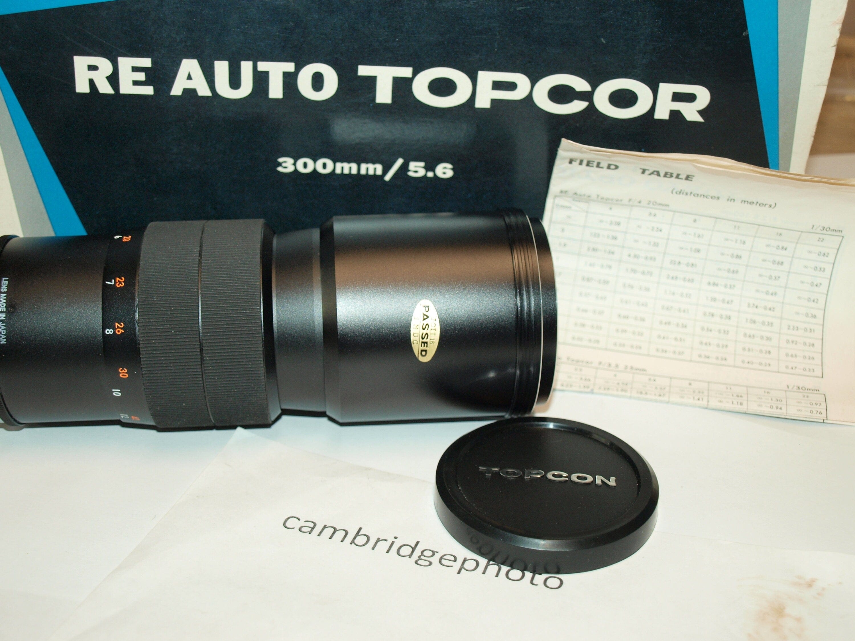 Topcon NEW old stock 300mm f5.6 Topcon Topcor Tokyo Kogaku auto  RE telephoto lens