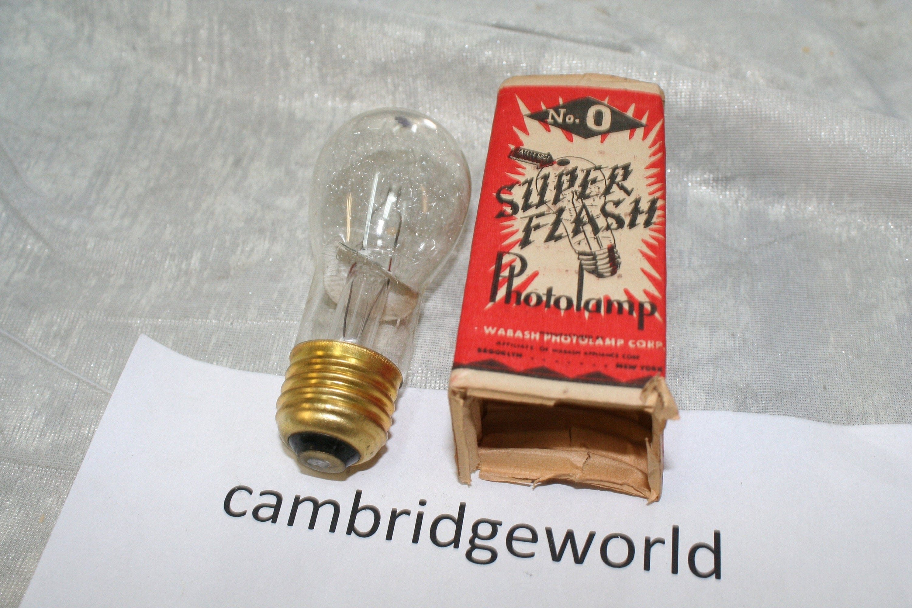 Wabash Photolamp Corp. Super Flash Photo Lamp Wabash No, 0 In Original Packaging new very old stock