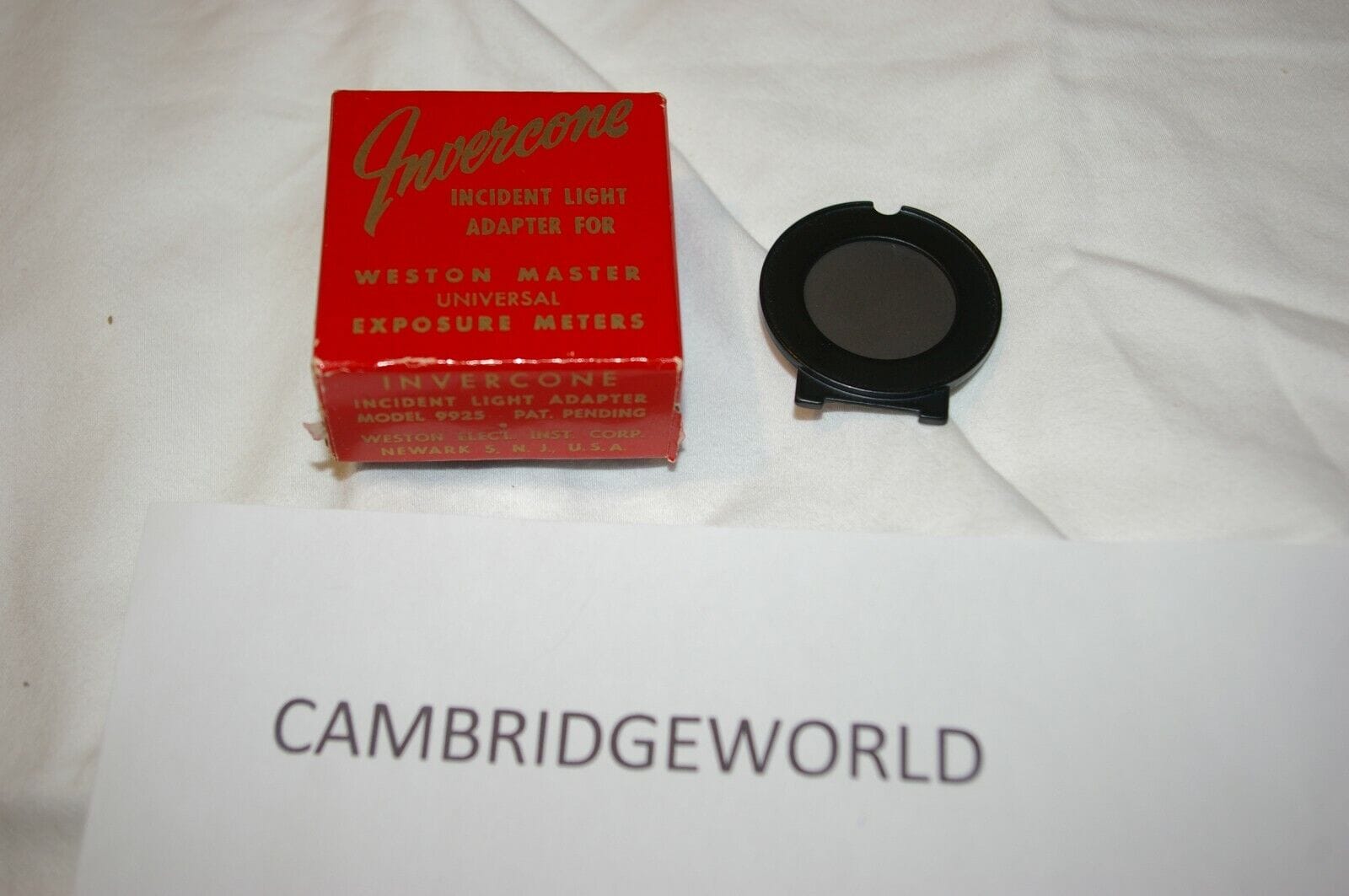 Weston Cameras & Photo:Lighting & Studio:Light Meters Invercone incident light adapter for Weson Master exposure meter new old stock