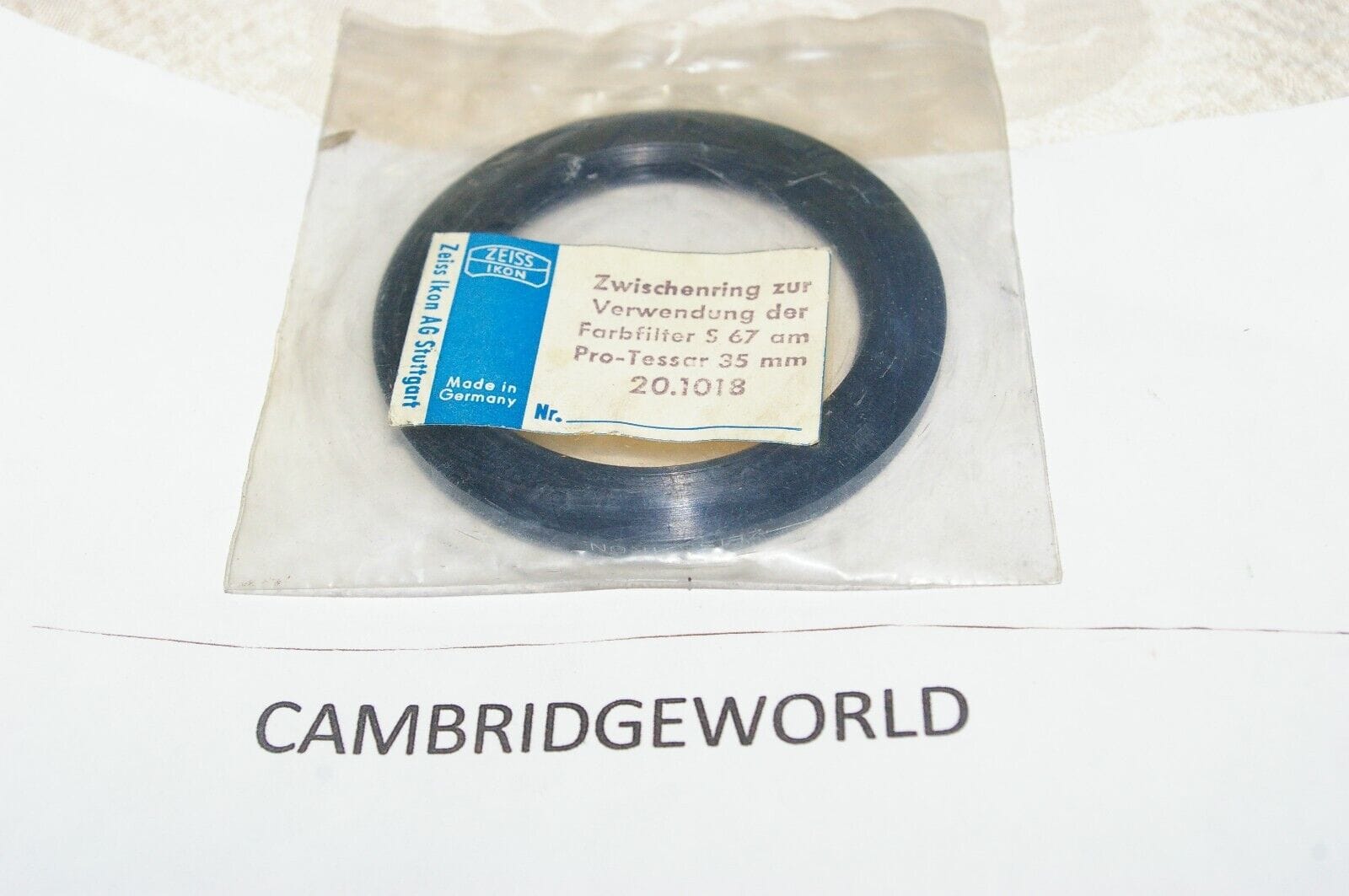 Zeiss Collectibles:Vintage, Retro, Mid-Century:1970s NEW Zeiss Ikon 20.1018 filter adapter for Zeiss Pro-Tessar 35mm wide angle lens