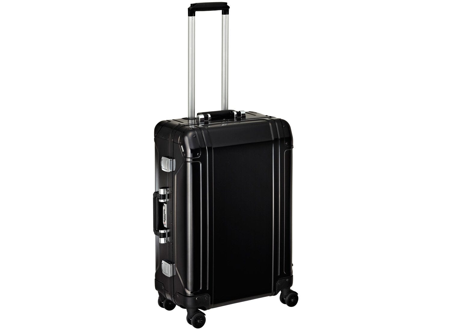 Zero Halliburton Black Zero Halliburton Geo Aluminum 24 Inch 4 Wheel Spinner Travel Case